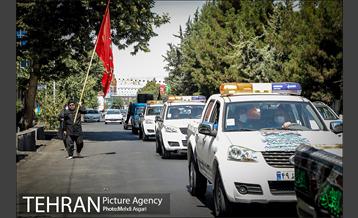 کاروان عزاداری خودرویی شهربانان و معبربانان بسیجی منطقه ۲