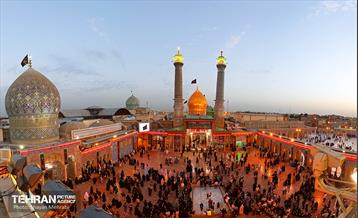 اهتزاز پرچم حرم سیدالشهدا(ع) بر فراز گنبد حرم عبدالعظیم حسنی(ع) 40