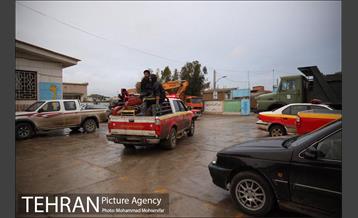 تخلیه آب از منازل مسکونی شهر آق قلا 7