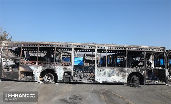خسارات وارده به اتوبوس‌های شهر تهران 66