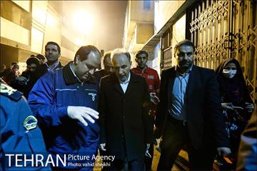 بازدید سرزده  شهردار تهران از محل آتش‌سوزی ساختمان برق حرارتی وزارت نیرو 13