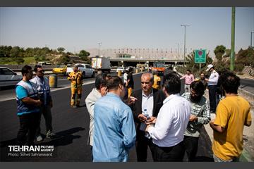 بازدید از آخرین وضعیت بهسازی روکش آسفالت آزادگان 3