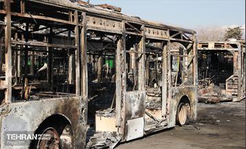 خسارات وارده به اتوبوس‌های شهر تهران 12