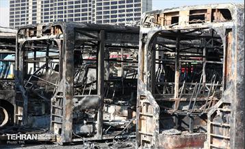 خسارات وارده به اتوبوس‌های شهر تهران 15