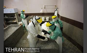 تطهیر و تدفین جانباختگان کرونایی در بهشت زهرا(س) 7