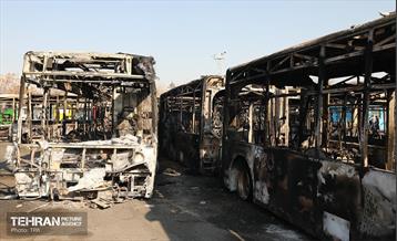 خسارات وارده به اتوبوس‌های شهر تهران 13