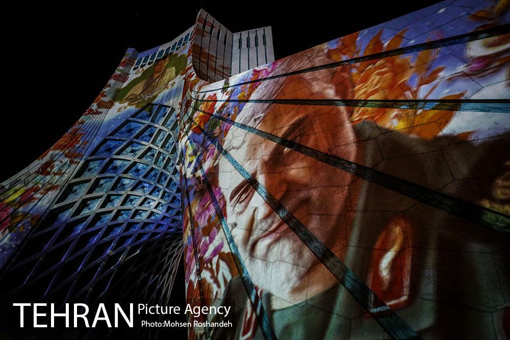 اجرای  نورپردازی سه بعدی ( ویدئو مپینگ ) به مناسبت اولین سالگرد شهادت سردار حاج قاسم سلیمانی و شهدای جبهه مقاومت 3