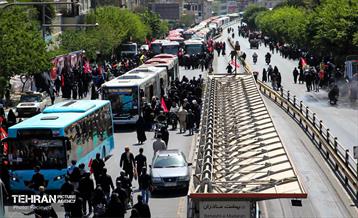 خدمات‌رسانی ناوگان اتوبوسرانی در مراسم تشییع آقای شهید ایران 5