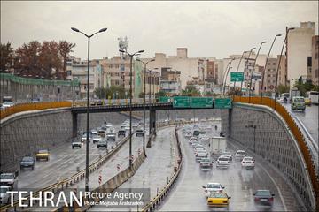 بارش باران پاییزی در تهران 8