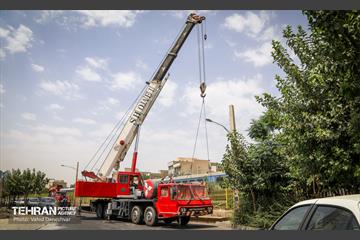 عملیات جمع آوری ریل‌ها و شاسی گذاری در حریم راه آهن تهران اهواز 11