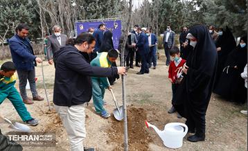 غرس ١٠٠ اصله نهال در دریاچه شهدای خلیج فارس با حضور خانواده شهدای هم محله‌ای 1
