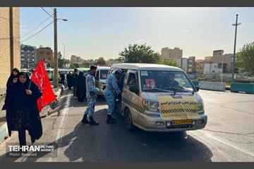خدمت‌رسانی رایگان تاکسی‌های شهری به شرکت‌کنندگان مراسم وداع با آقای شهید ایران 5