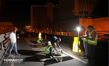 مرمت و بازسازی روکش پل تقاطع حافظ و طالقانی 14