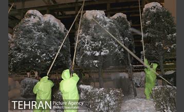 بازدید شبانه مدیران شهری از سایت های برف روبی  3