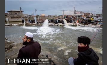 عملیات تخلیه آب از محلات گمیشان 26