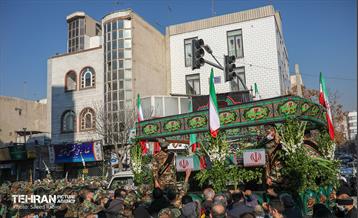 مراسم تشییع پیکر دو شهید گمنام دفاع مقدس در منطقه 11