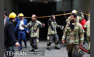 پایان عملیات اطفای حریق ساختمان برق حرارتی میدان ولیعصر 1