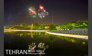 نور افشانی دریاچه باغ هنر اراضی عباس آباد به مناسب عید غدیر خم 2