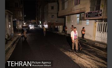 عملیات آسفالت ریزی در ناحیه یک منظقه هفت‎ 15