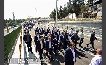 افتتاح پل غیر همسطح بزرگراه شهید چمران (پل شهید نوروزی) با حضور شهردار تهران 22