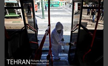 عملیات ضد عفونی کردن اتوبوس های شهری 21