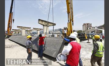 مراسم جمع آوری آخرین قطعه شاه تیر های عرشه پل گیشا  6