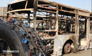 خسارات وارده به اتوبوس‌های شهر تهران 6