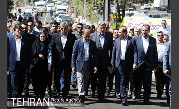 افتتاح پل غیر همسطح بزرگراه شهید چمران (پل شهید نوروزی) با حضور شهردار تهران 11