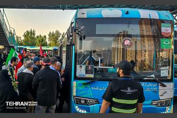 خدمات‌رسانی ناوگان اتوبوسرانی در مراسم تشییع آقای شهید ایران 11