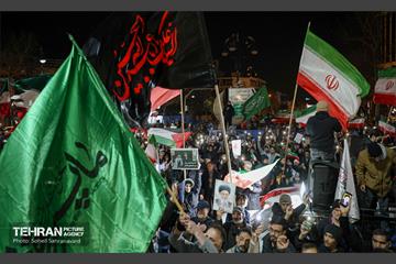 مراسم سوگواری هفتمین روز شهادت رهبر انقلاب در میدان هفت‌حوض
