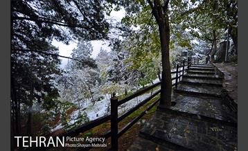 بارش برف پاییزی در بوستان طالقانی 35