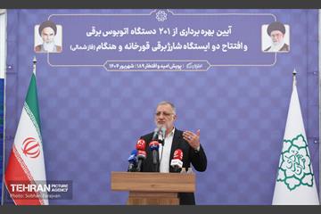 آیین بهره‌برداری از ۲۰۱ دستگاه اتوبوس برقی 17