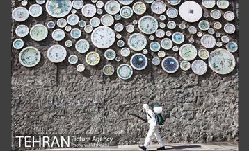 عملیات گسترده ضدعفونی خیابان ولیعصر (عج) توسط آتش نشانان تهران 24