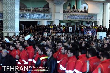 تشییع شهدای آتش نشان در شبستان مصلی 14