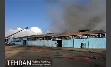 مانور آتش نشانی در شرکت اتوبوسرانی 12