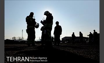 مانور آتش نشانی در شرکت اتوبوسرانی 2