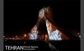 تصاویر سردار شهید قاسم سلیمانی بر دیوار برج آزادی 11