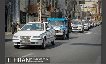 کاروان عزاداری خودرویی شهربانان و معبربانان بسیجی منطقه ۲