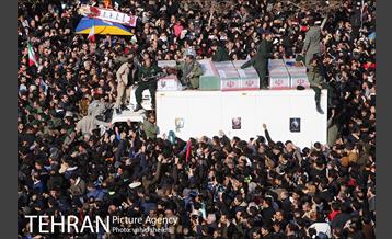 تشییع پیکر سپهبد قاسم سلیمانی و شهدای مقاومت در تهران  37