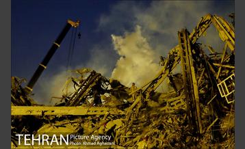 تلاش شبانه برای نجات آتش نشانان بازمانده در پلاسکو 5