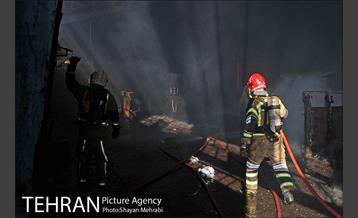 مانور آتش نشانی در شرکت اتوبوسرانی 43