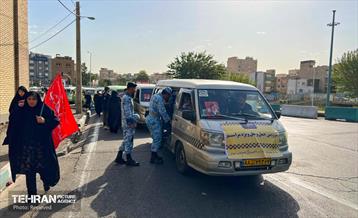 خدمت‌رسانی رایگان تاکسی‌های شهری به شرکت‌کنندگان مراسم وداع با آقای شهید ایران 5