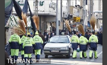 نظافت و پاکسازی مسیرهای مراسم تشییع پیکر سردار قاسم سلیمانی  15