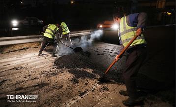 عملیات آسفالت‌ریزی در پایتخت 8