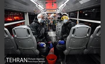 عملیات ضد عفونی کردن اتوبوس های تهران 39