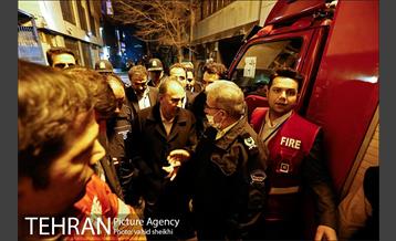 بازدید سرزده  شهردار تهران از محل آتش‌سوزی ساختمان برق حرارتی وزارت نیرو 5