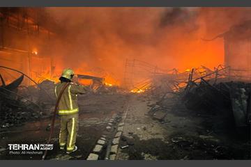 حریق در بازار آهن شادآباد 21