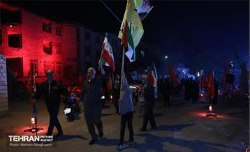 یادمان شهدا در محل تجاوز آمریکایی-صهیونیستی به ساختمان‌های مسکونی 23