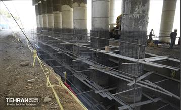 پروژه مقاوم‌سازی پل تقاطع بزرگراه همت و رودخانه کن 9