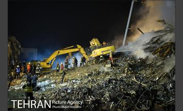 سومین شب عملیات امداد ونجات حادثه پلاسکو 1